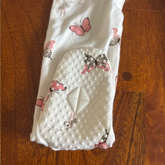 Kyte Baby Pink and White Butterfly Footie